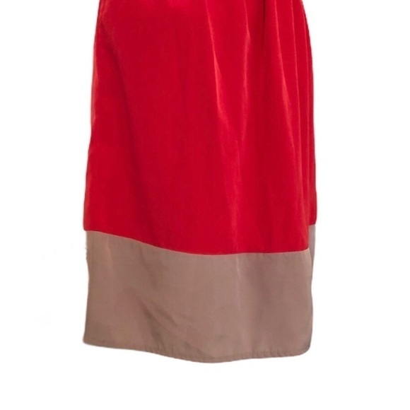 Soprano Size XS Color Block Cinched Waist Lightweight Dress Red Tan - Picture 5 of 9